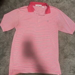 Men's Pink Peach State Pride Striped Polo Shirt Size M